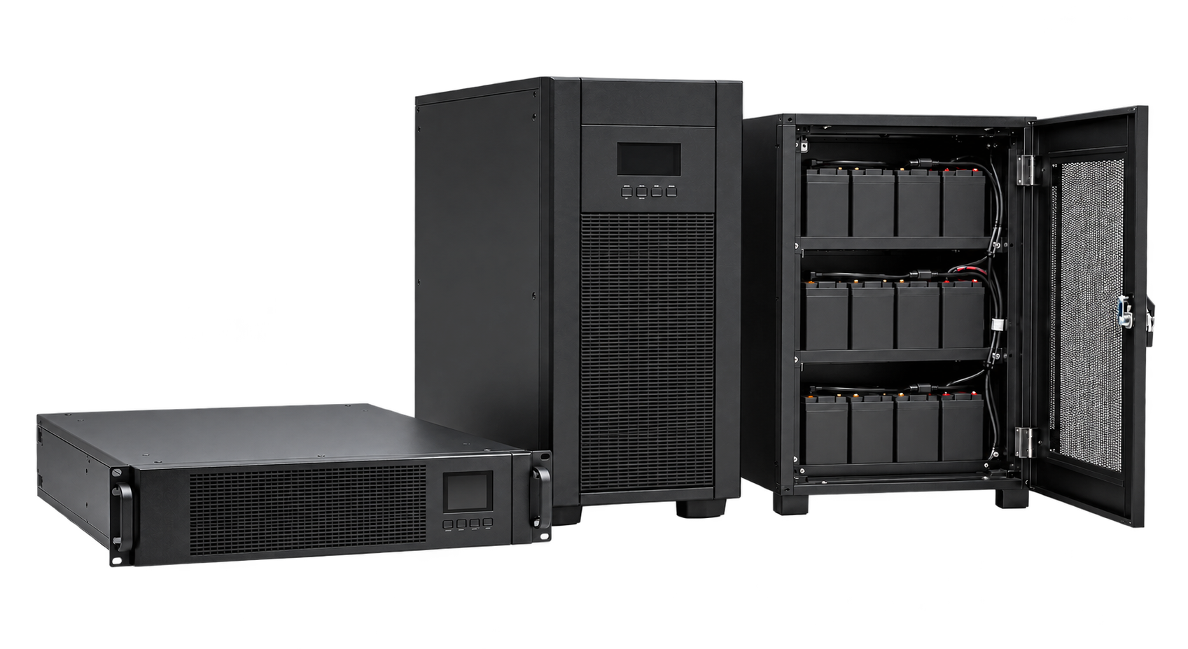 UPS de rack, UPS de torre y gabinete de baterías para respaldo eléctrico